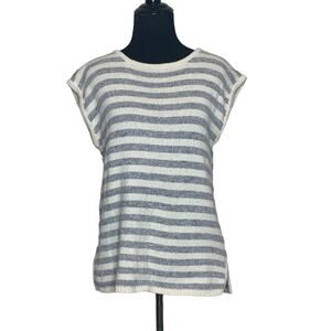 Royal Silk Blend vintage striped short sleeves knit top sweater size Medium